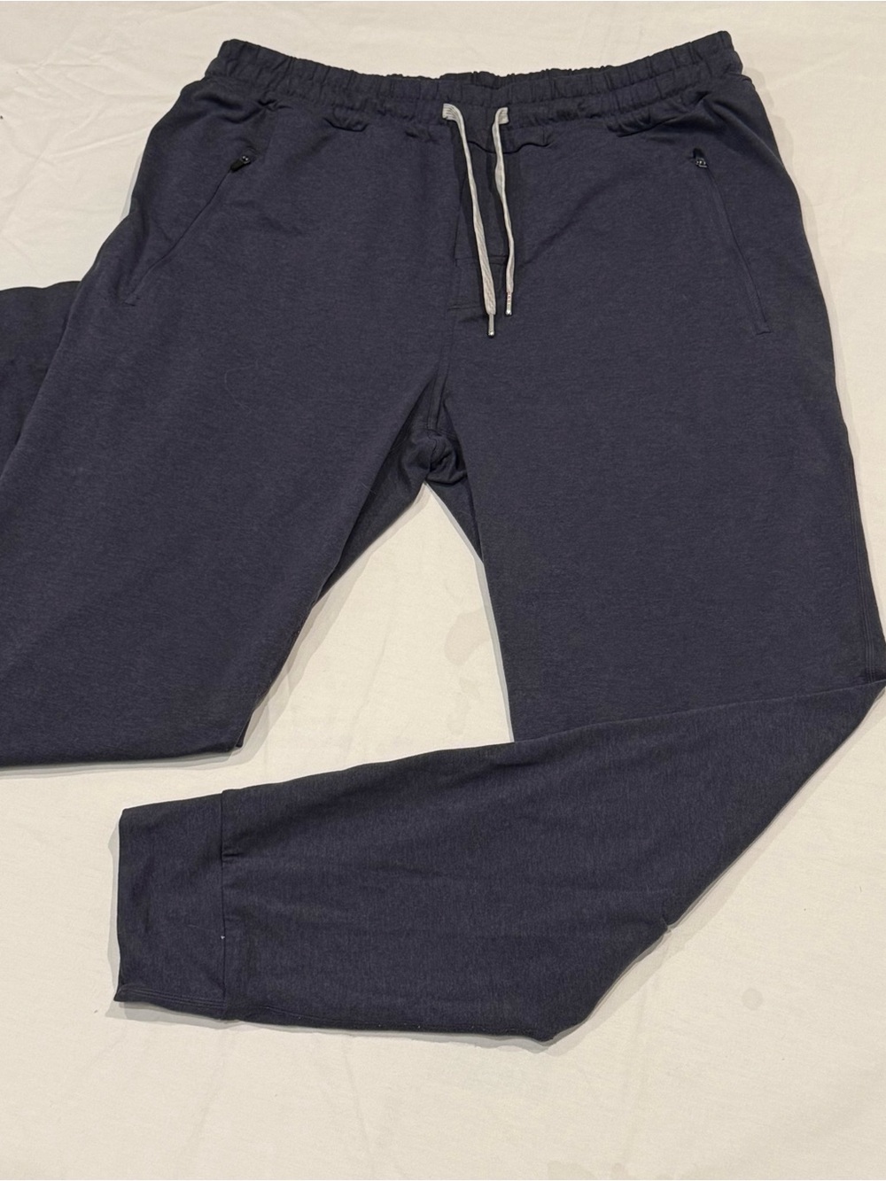 Vuori Ponto Performance Jogger Pants Mens L Heather Blue Stretch Active Gym